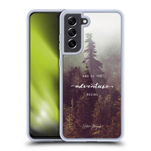 Nature Magick So The Adventure Begins Quote Forest Soft Gel Case for Samsung Galaxy S21 FE 5G & MagSafe