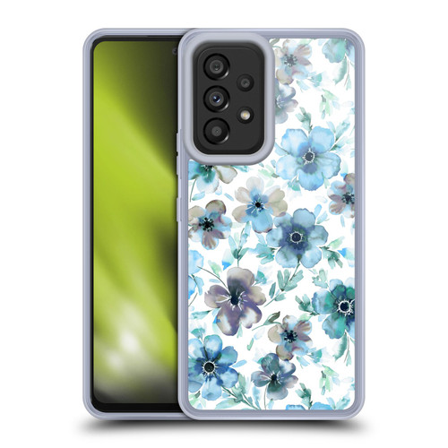 Ninola Pastel Beautiful Floral Blue Anemones Tulip Soft Gel Case for Samsung Galaxy A53 5G (2022)