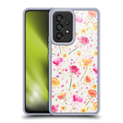 Ninola Pastel Beautiful Floral Buttercups Roses Coral Soft Gel Case for Samsung Galaxy A53 5G (2022)