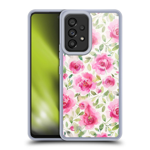 Ninola Pastel Beautiful Floral Watercolor Roses Fresh Soft Gel Case for Samsung Galaxy A53 5G (2022)