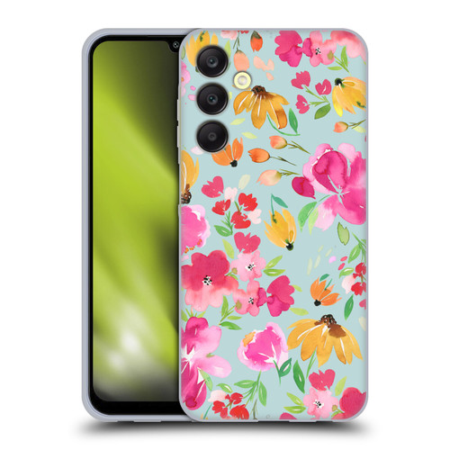 Ninola Spring Floral Flowers Blue Soft Gel Case for Samsung Galaxy A25 5G