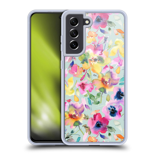 Ninola Pastel Beautiful Floral Artistic Summer Soft Gel Case for Samsung Galaxy S21 FE 5G & MagSafe