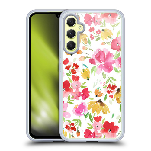 Ninola Spring Floral Flowers Red Soft Gel Case for Samsung Galaxy A34 5G
