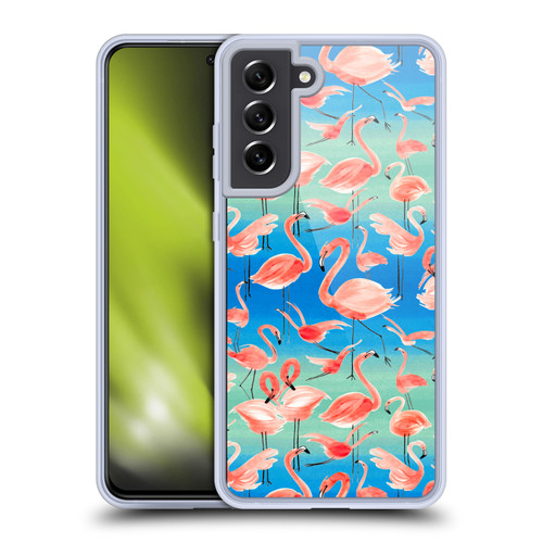 Ninola Patterns Flamingos Soft Gel Case for Samsung Galaxy S21 FE 5G & MagSafe