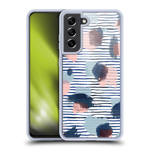 Ninola Patterns Graphic Thoughts Dots Blue Soft Gel Case for Samsung Galaxy S21 FE 5G & MagSafe