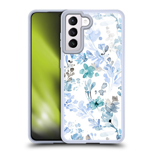 Ninola Wild Grasses Blue Plants Soft Gel Case for Samsung Galaxy S21 5G & MagSafe