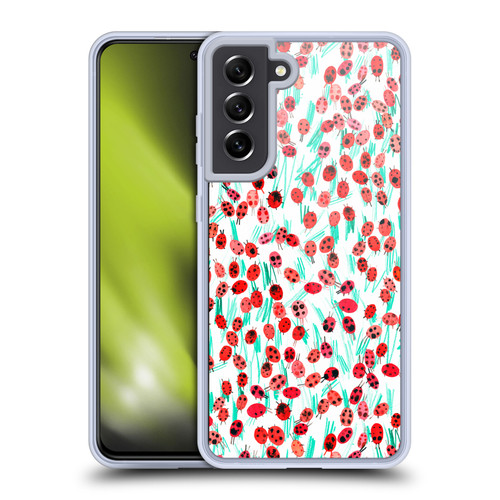 Ninola Patterns Ladybugs On Grass Soft Gel Case for Samsung Galaxy S21 FE 5G & MagSafe
