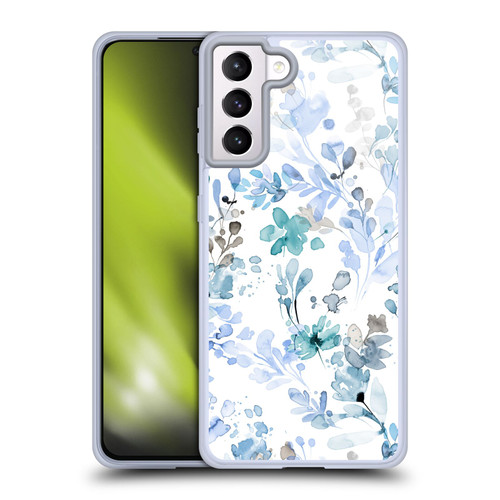 Ninola Wild Grasses Blue Plants Soft Gel Case for Samsung Galaxy S21+ 5G & MagSafe