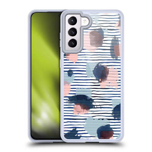 Ninola Patterns Graphic Thoughts Dots Blue Soft Gel Case for Samsung Galaxy S21 5G & MagSafe