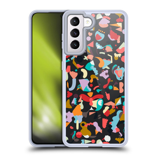 Ninola Patterns Imaginary Geo Animals Black Soft Gel Case for Samsung Galaxy S21 5G & MagSafe