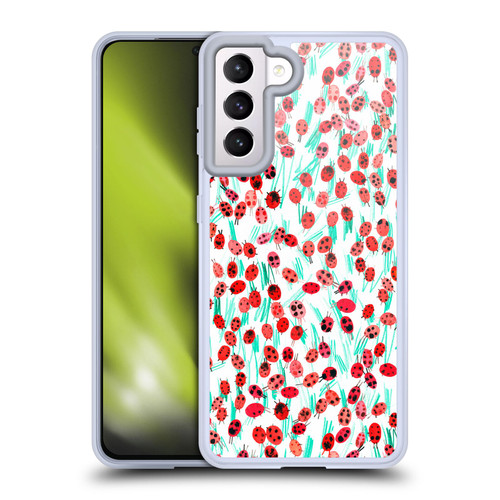 Ninola Patterns Ladybugs On Grass Soft Gel Case for Samsung Galaxy S21 5G & MagSafe