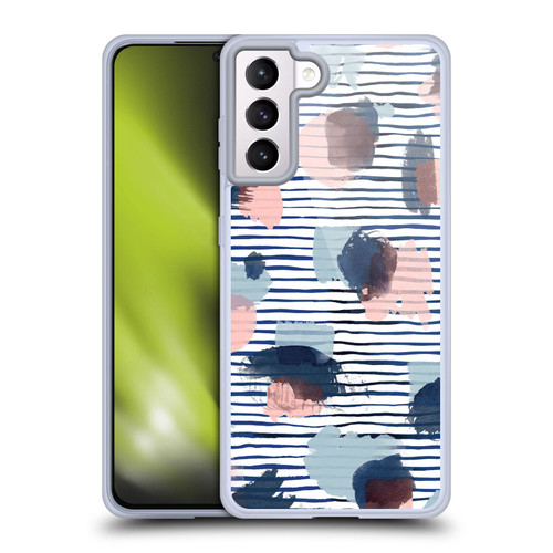 Ninola Patterns Graphic Thoughts Dots Blue Soft Gel Case for Samsung Galaxy S21+ 5G & MagSafe