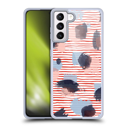 Ninola Patterns Graphic Thoughts Dots Red Soft Gel Case for Samsung Galaxy S21+ 5G & MagSafe