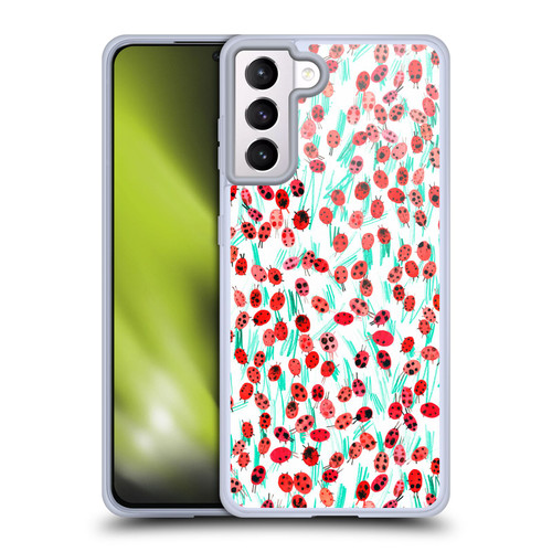 Ninola Patterns Ladybugs On Grass Soft Gel Case for Samsung Galaxy S21+ 5G & MagSafe