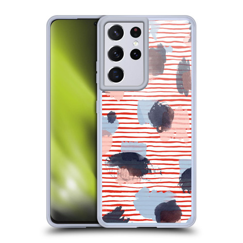 Ninola Patterns Graphic Thoughts Dots Red Soft Gel Case for Samsung Galaxy S21 Ultra 5G & MagSafe