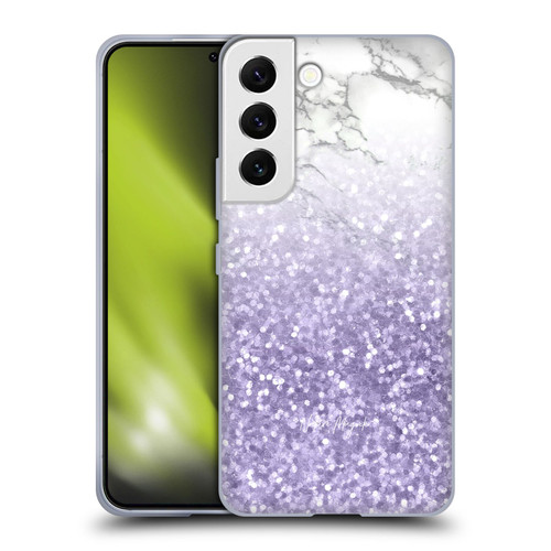 Nature Magick Marble Glitter Sparkle Pastel Ultra Violet Purple Sparkles Soft Gel Case for Samsung Galaxy S22 5G & MagSafe