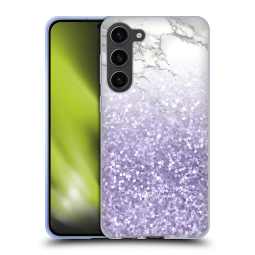 Nature Magick Marble Glitter Sparkle Pastel Ultra Violet Purple Sparkles Soft Gel Case for Samsung Galaxy S23+ 5G & MagSafe