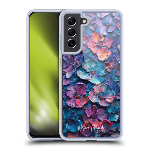 Nature Magick Paint Blobs Blue Soft Gel Case for Samsung Galaxy S21 FE 5G & MagSafe