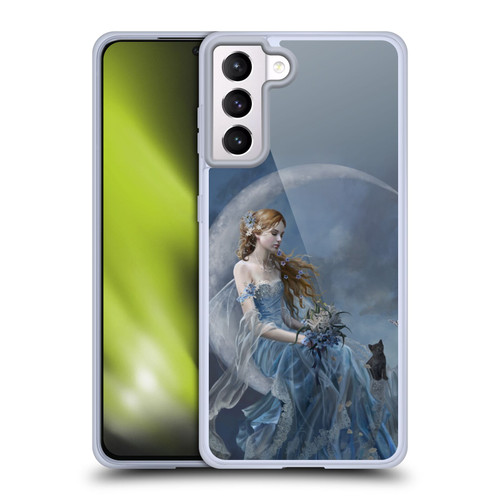 Nene Thomas Crescents Blue Fairy On Moon Kitten Soft Gel Case for Samsung Galaxy S21+ 5G & MagSafe