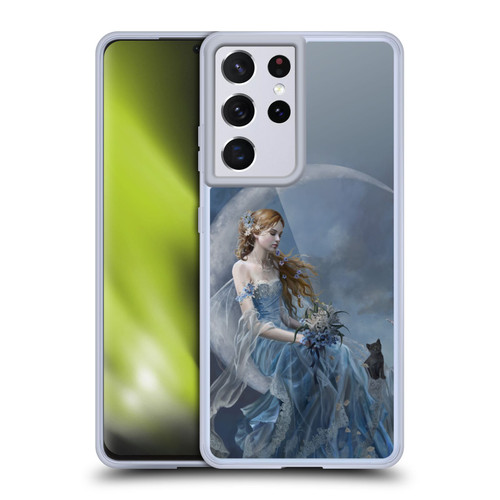 Nene Thomas Crescents Blue Fairy On Moon Kitten Soft Gel Case for Samsung Galaxy S21 Ultra 5G & MagSafe