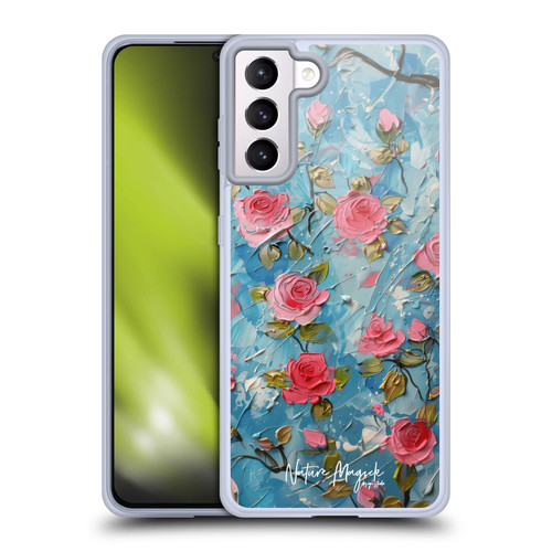 Nature Magick Paint Blobs Roses Soft Gel Case for Samsung Galaxy S21+ 5G & MagSafe