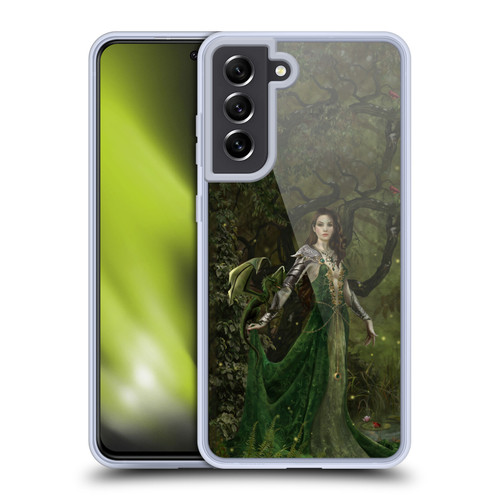 Nene Thomas Deep Forest Green Dragon Witch Of Fate Soft Gel Case for Samsung Galaxy S21 FE 5G & MagSafe
