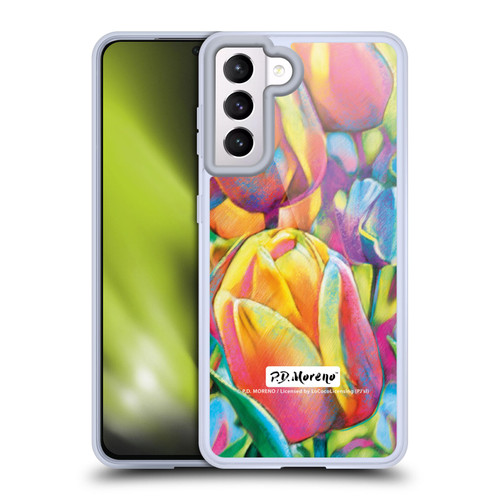P.D. Moreno Assorted Design Tulips Soft Gel Case for Samsung Galaxy S21 5G & MagSafe