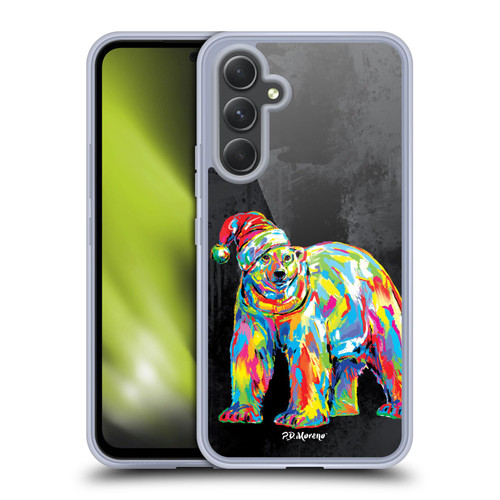 P.D. Moreno Christmas Animal Pop Colors White Bear Hat Soft Gel Case for Samsung Galaxy A54 5G