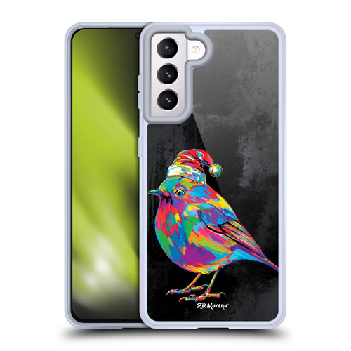 P.D. Moreno Christmas Animal Pop Colors Robin Soft Gel Case for Samsung Galaxy S21 5G & MagSafe