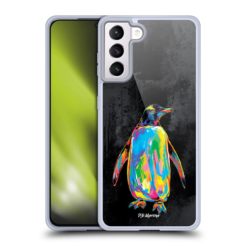 P.D. Moreno Christmas Animal Pop Colors Penguin Soft Gel Case for Samsung Galaxy S21+ 5G & MagSafe