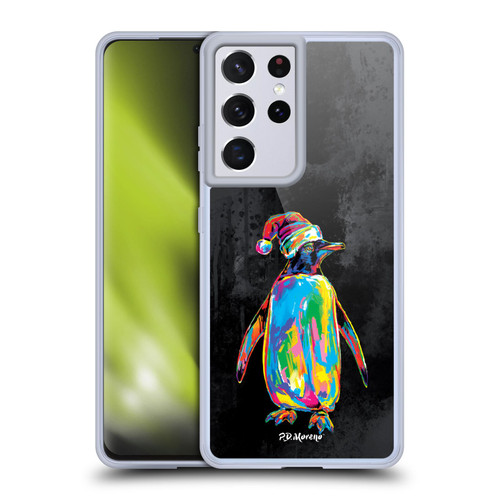 P.D. Moreno Christmas Animal Pop Colors Penguin Hat Soft Gel Case for Samsung Galaxy S21 Ultra 5G & MagSafe