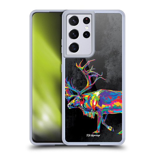 P.D. Moreno Christmas Animal Pop Colors Reindeer Soft Gel Case for Samsung Galaxy S21 Ultra 5G & MagSafe