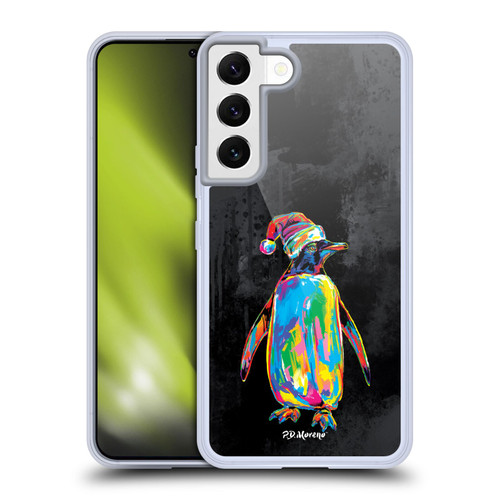 P.D. Moreno Christmas Animal Pop Colors Penguin Hat Soft Gel Case for Samsung Galaxy S22 5G & MagSafe