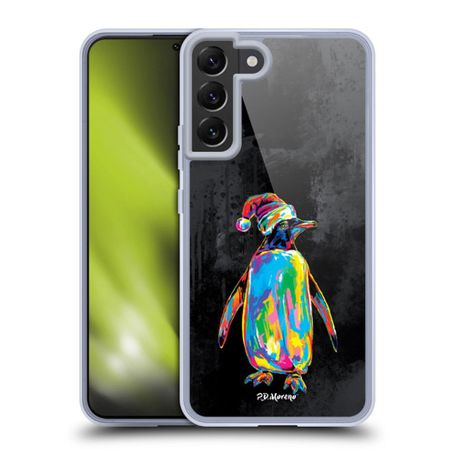 P.D. Moreno Christmas Animal Pop Colors Penguin Hat Soft Gel Case for Samsung Galaxy S22+ 5G & MagSafe