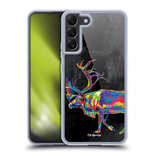P.D. Moreno Christmas Animal Pop Colors Reindeer Soft Gel Case for Samsung Galaxy S22+ 5G & MagSafe