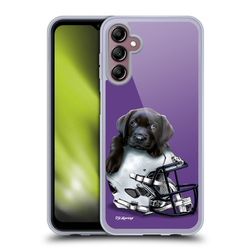 P.D. Moreno Sport Puppies Black Labrador Football Helmet Soft Gel Case for Samsung Galaxy A14 5G