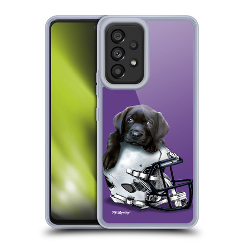 P.D. Moreno Sport Puppies Black Labrador Football Helmet Soft Gel Case for Samsung Galaxy A53 5G (2022)