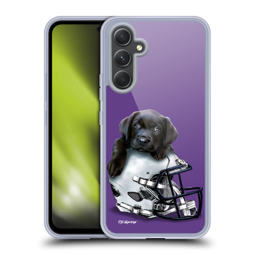 P.D. Moreno Sport Puppies Black Labrador Football Helmet Soft Gel Case for Samsung Galaxy A54 5G