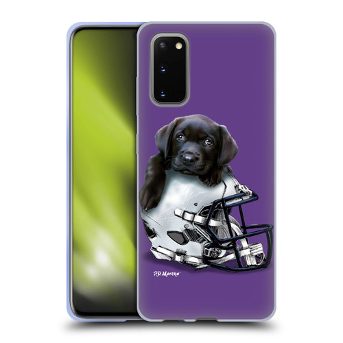 P.D. Moreno Sport Puppies Black Labrador Football Helmet Soft Gel Case for Samsung Galaxy S20 / S20 5G
