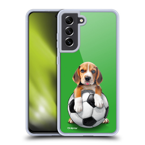P.D. Moreno Sport Puppies Beagle Soccer Soft Gel Case for Samsung Galaxy S21 FE 5G & MagSafe