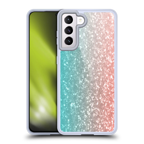 PLdesign Sparkly Coral Living Coral Ombre Soft Gel Case for Samsung Galaxy S21 5G & MagSafe