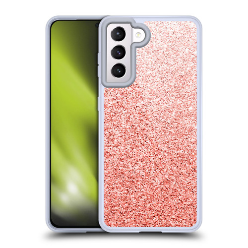 PLdesign Sparkly Coral Light Pink Soft Gel Case for Samsung Galaxy S21 5G & MagSafe