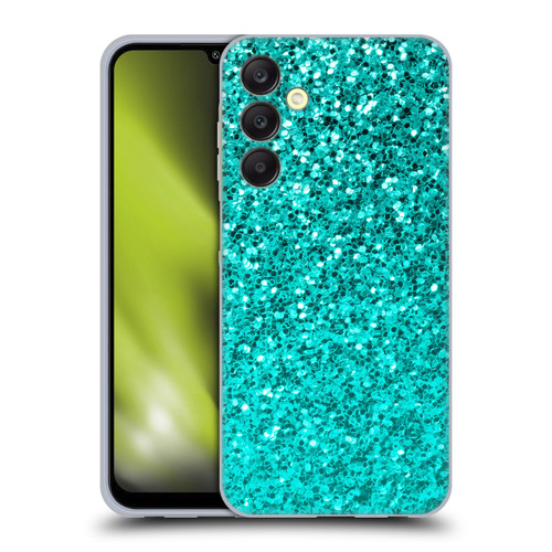 PLdesign Sparkle Prints Aqua Blue Soft Gel Case for Samsung Galaxy A25 5G