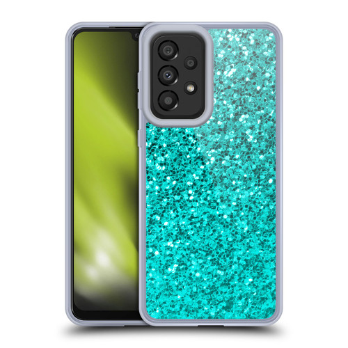 PLdesign Sparkle Prints Aqua Blue Soft Gel Case for Samsung Galaxy A33 5G (2022)