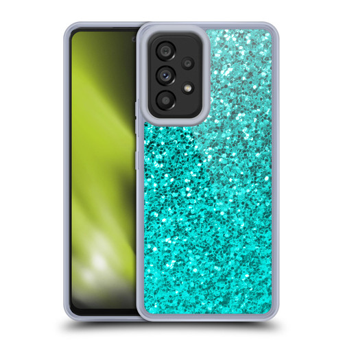 PLdesign Sparkle Prints Aqua Blue Soft Gel Case for Samsung Galaxy A53 5G (2022)