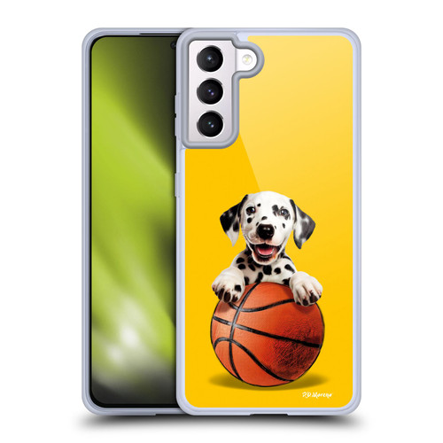 P.D. Moreno Sport Puppies Dalmatian Basket Soft Gel Case for Samsung Galaxy S21+ 5G & MagSafe