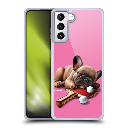 P.D. Moreno Sport Puppies French Bulldog Ping Pong Soft Gel Case for Samsung Galaxy S21+ 5G & MagSafe