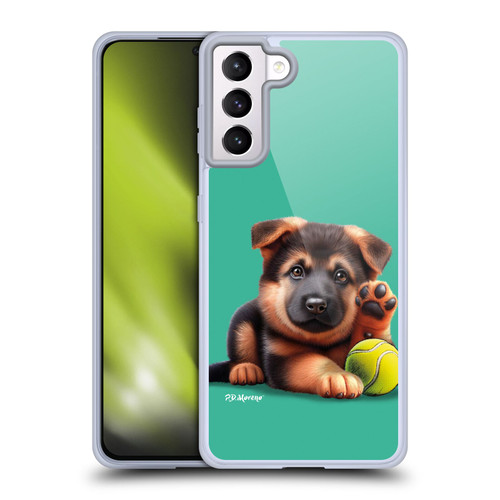 P.D. Moreno Sport Puppies German Shepherd Tennis Soft Gel Case for Samsung Galaxy S21+ 5G & MagSafe