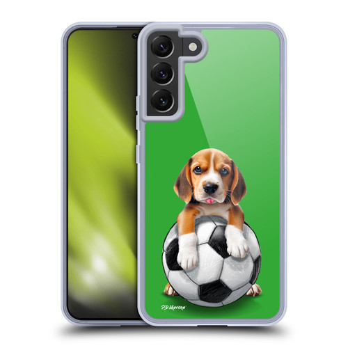 P.D. Moreno Sport Puppies Beagle Soccer Soft Gel Case for Samsung Galaxy S22+ 5G & MagSafe