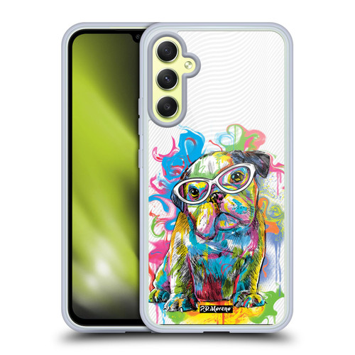 P.D. Moreno Drip Art Cats And Dogs Bulldog Soft Gel Case for Samsung Galaxy A34 5G